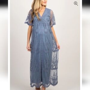 Pinkblush Dusty Blue Maxi Maternity Dress